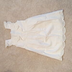 Girls white eyelet flutter dress